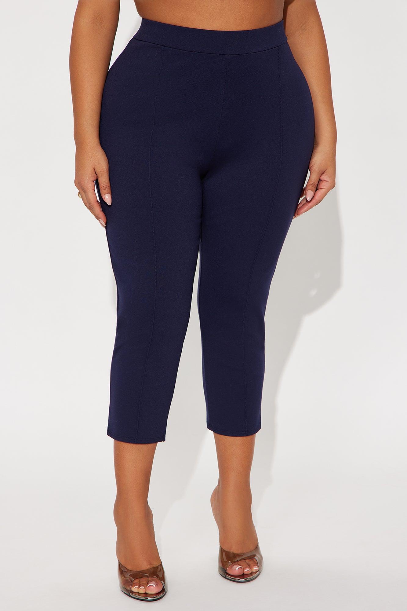 Daniella Pintuck Ponte Capri Legging - Navy Female Product Image