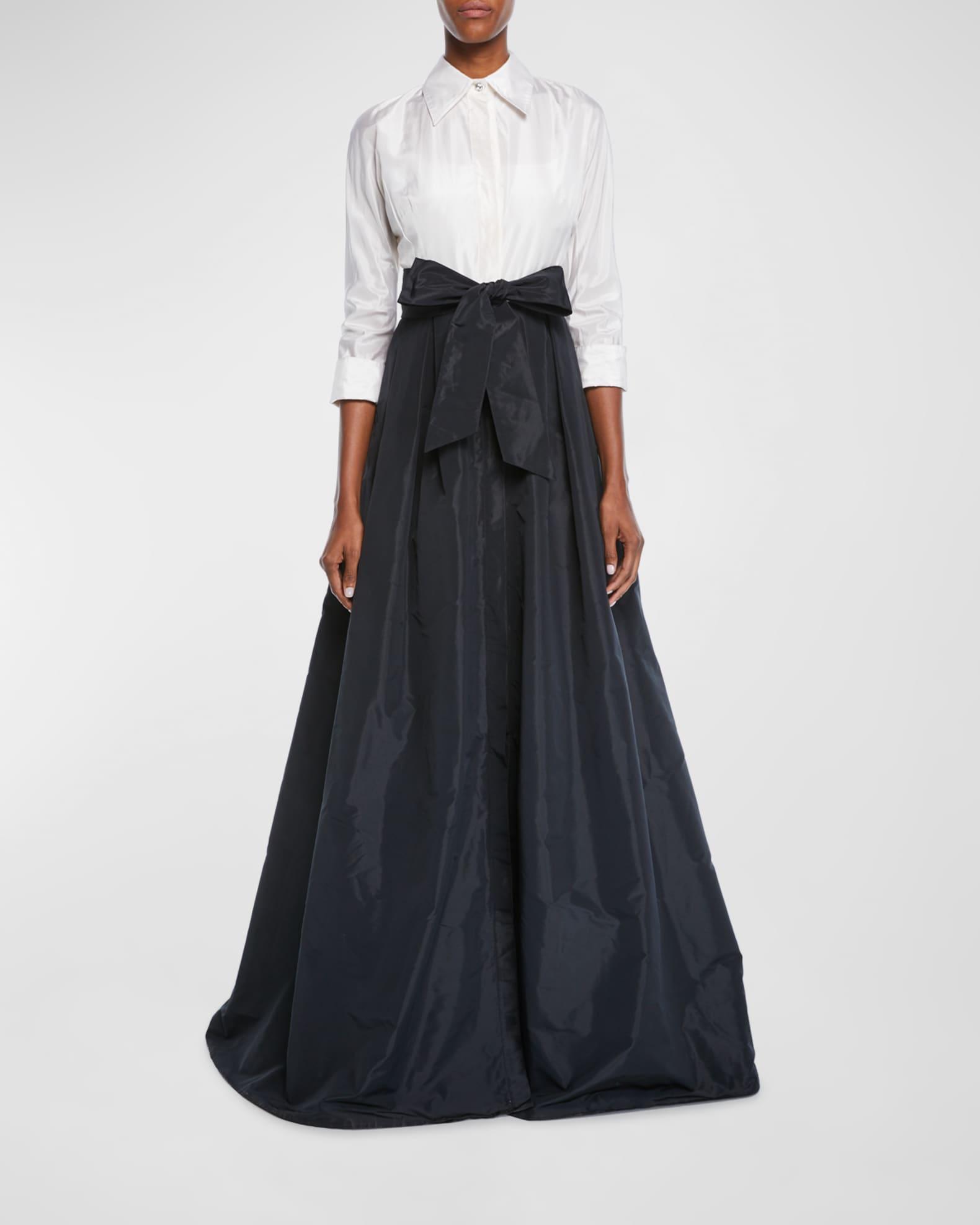 Womens Collared Taffeta Ball Gown Product Image