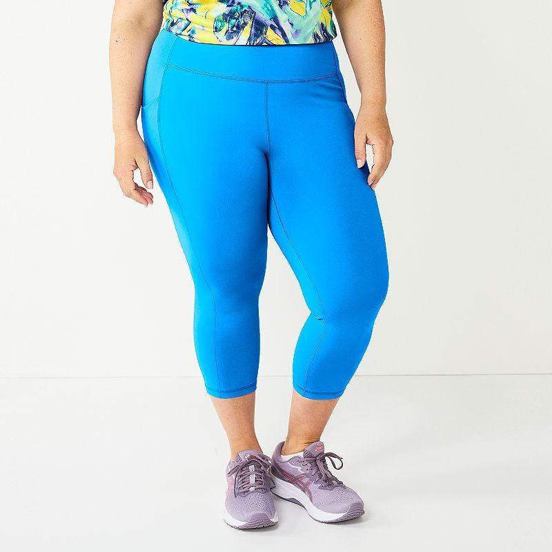 Plus Size Tek Gear® Ultrastretch Pocket High-Waisted Capri Leggings, Women's, Size: 1XL, Solomon Product Image