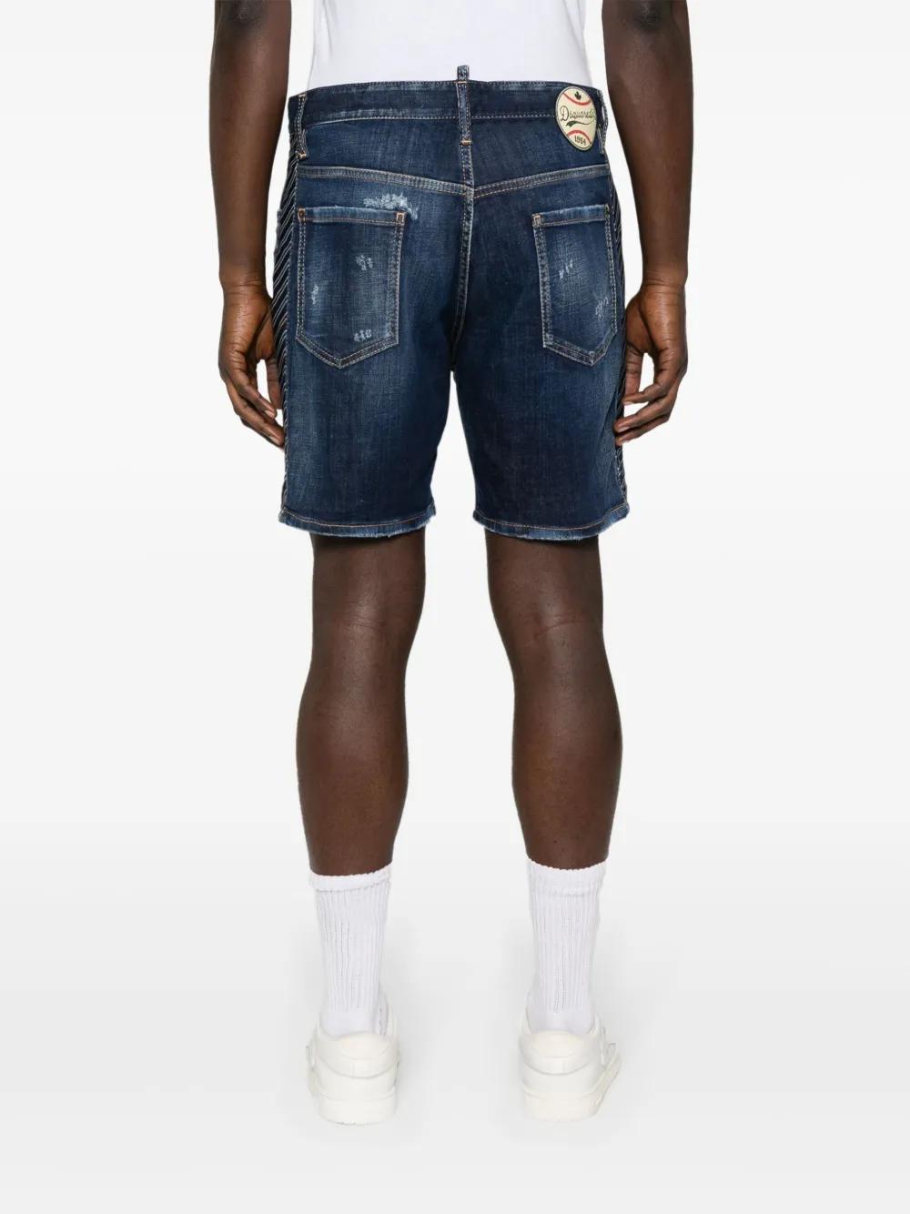 Dark Easy Ripped Wash Marine shorts Product Image