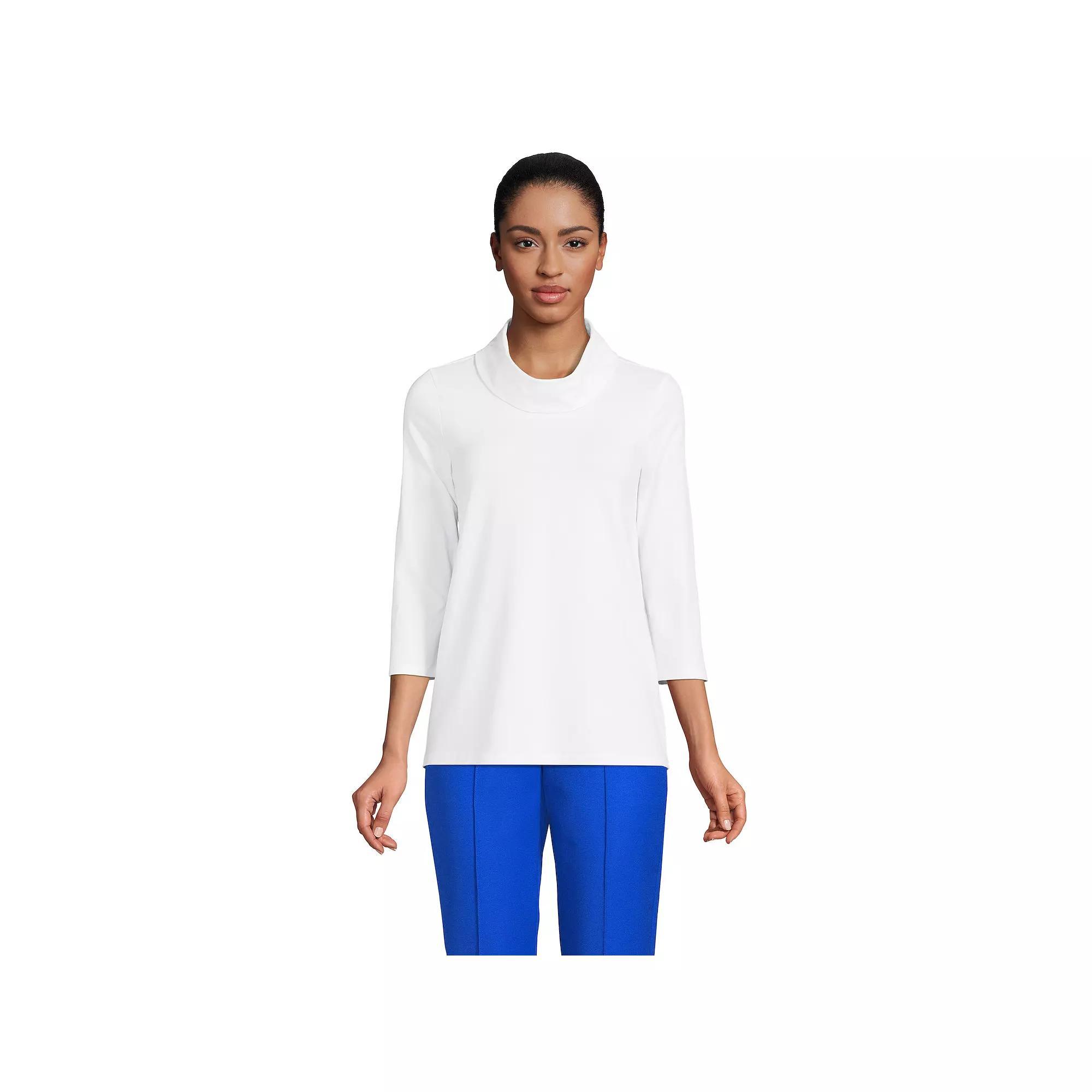 Women's Lands' End Lightweight Jersey Cowl Neck Top, Size: Large, Purple Cloud Product Image