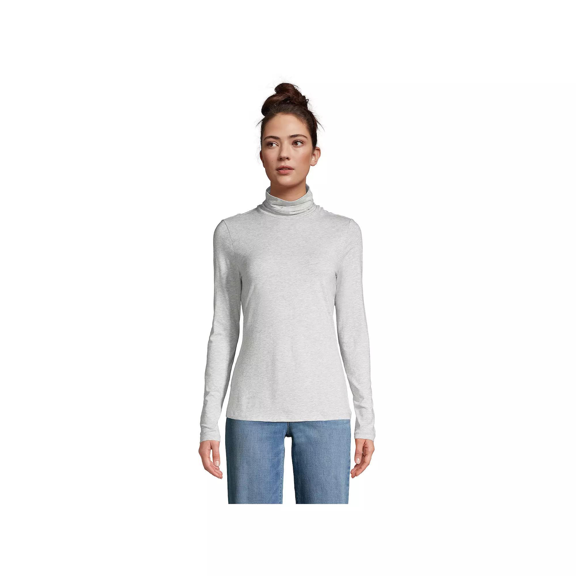 Womens Lands End Lightweight Fitted Turtleneck Product Image