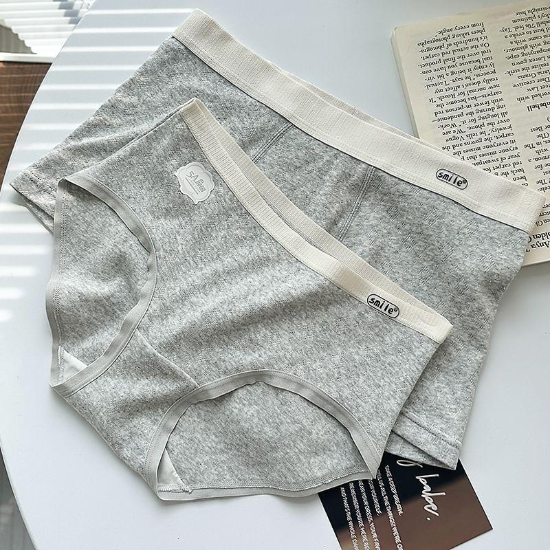 Couple Matching Set: Contrast Trim Boxer Brief + Panty Product Image
