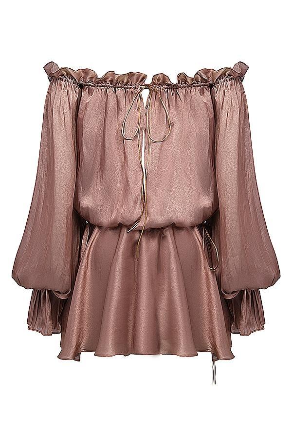 Chaya Hazelnut Off Shoulder Dress Product Image
