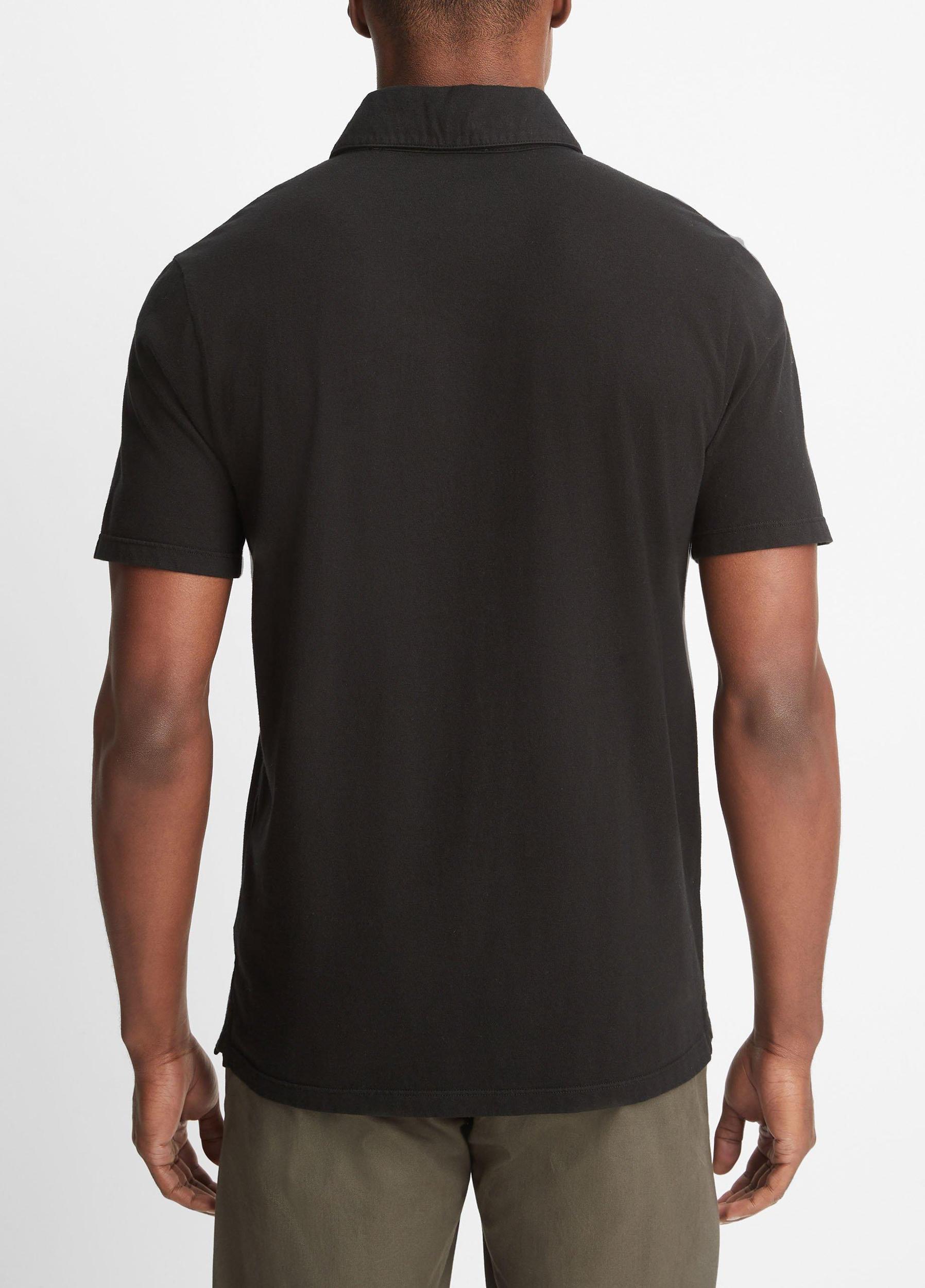 Mens Garment Dye Cotton Polo Shirt, Optic White, Size S Vince Product Image