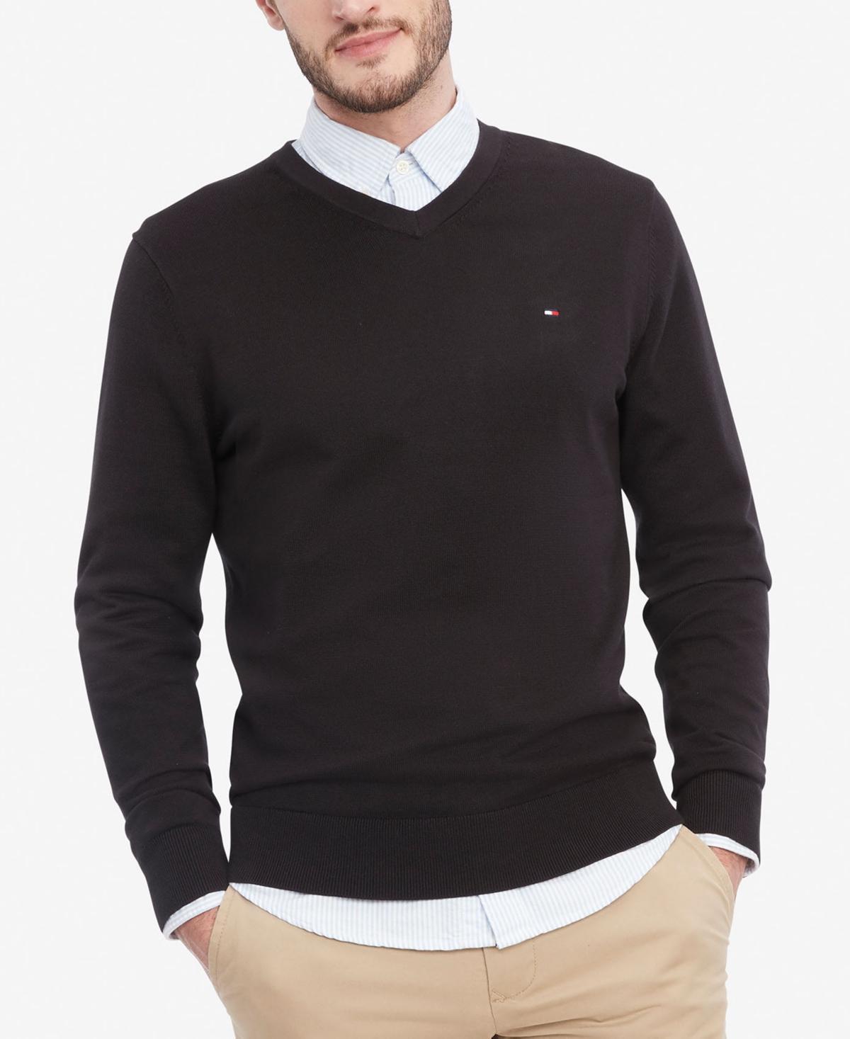 Tommy Hilfiger Mens Essential Solid V-Neck Sweater Product Image