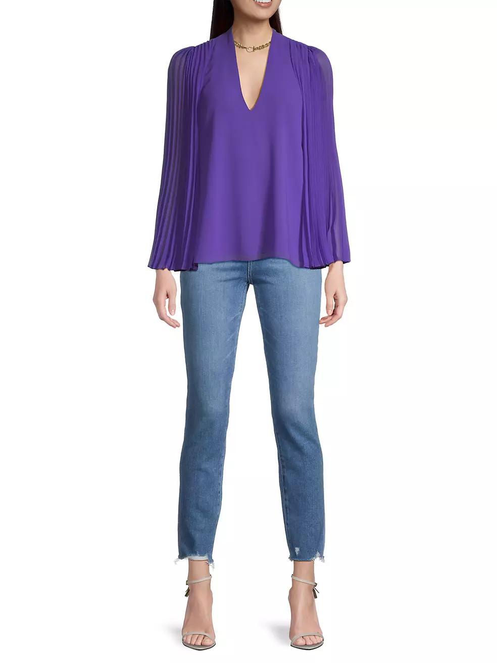 Evelyn Pleated Sleeve Blouse Product Image