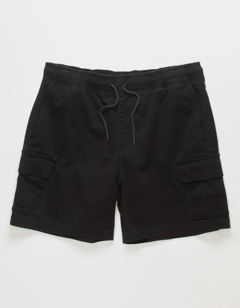 RSQ Mens Cargo Twill Pull On Shorts - BLACK Product Image