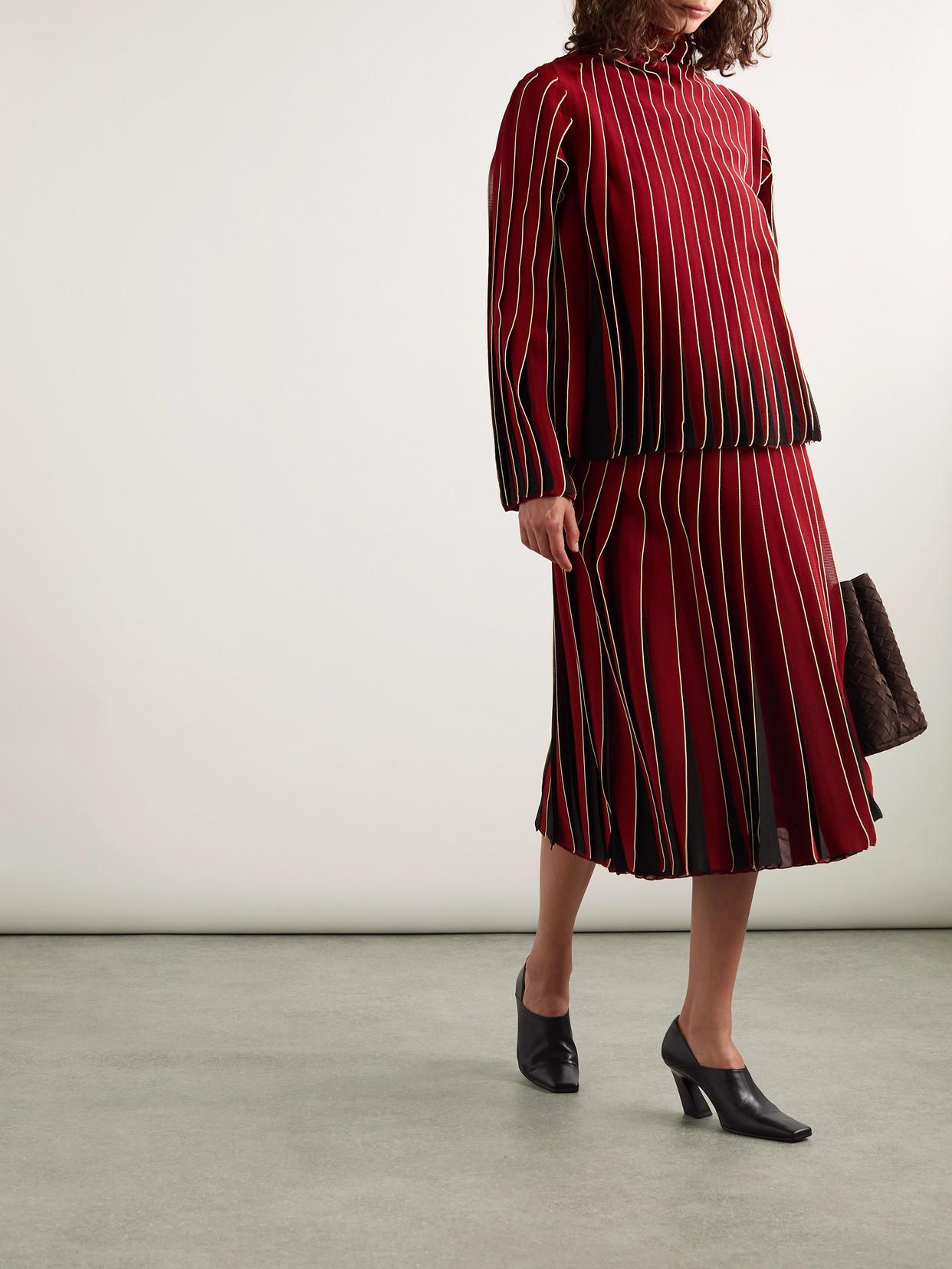 BOTTEGA VENETA Dimensional Midi Skirt In Rosewood/fondant Product Image
