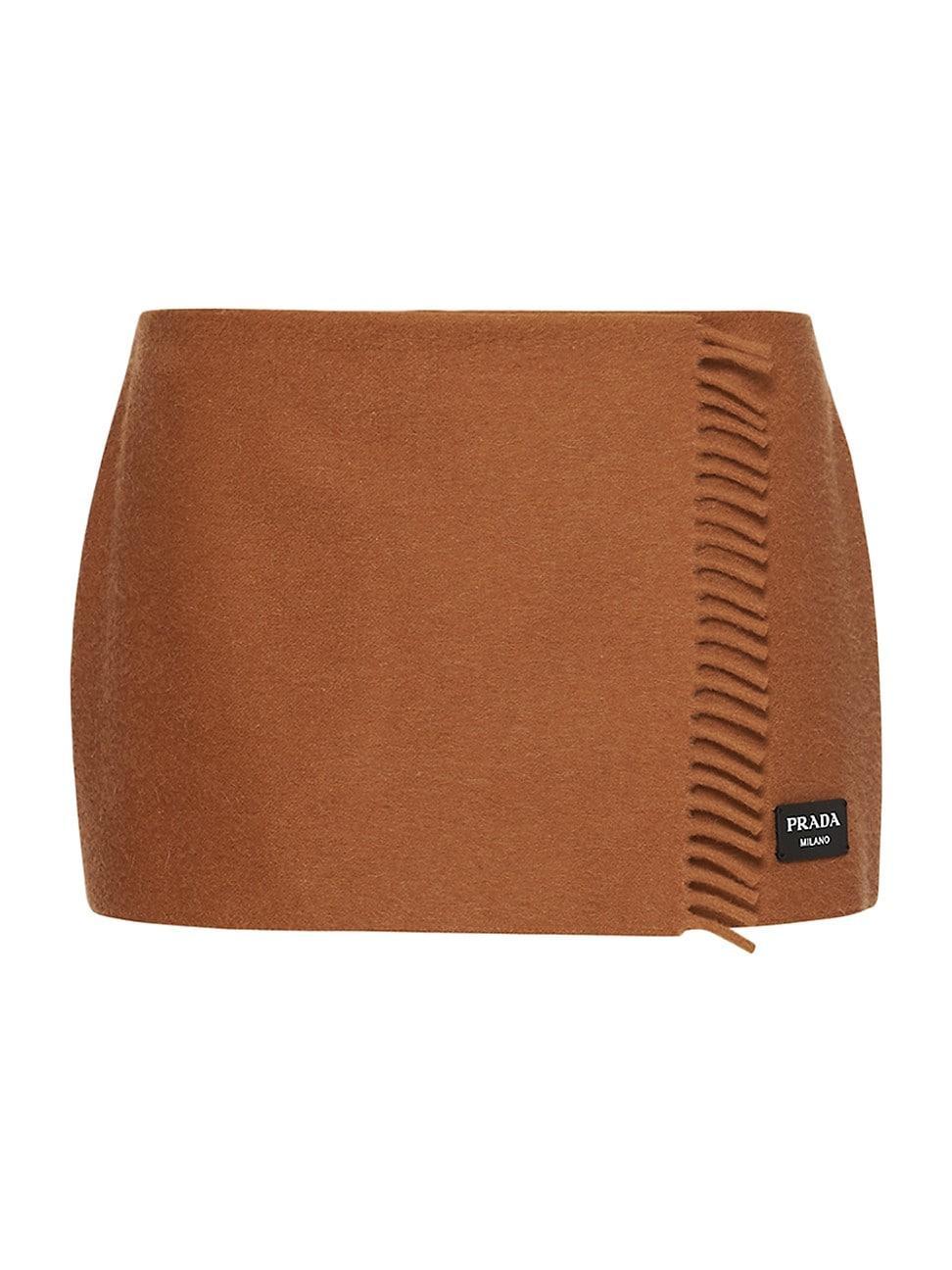 Fringe Cashmere Scarf Mini Skirt Product Image