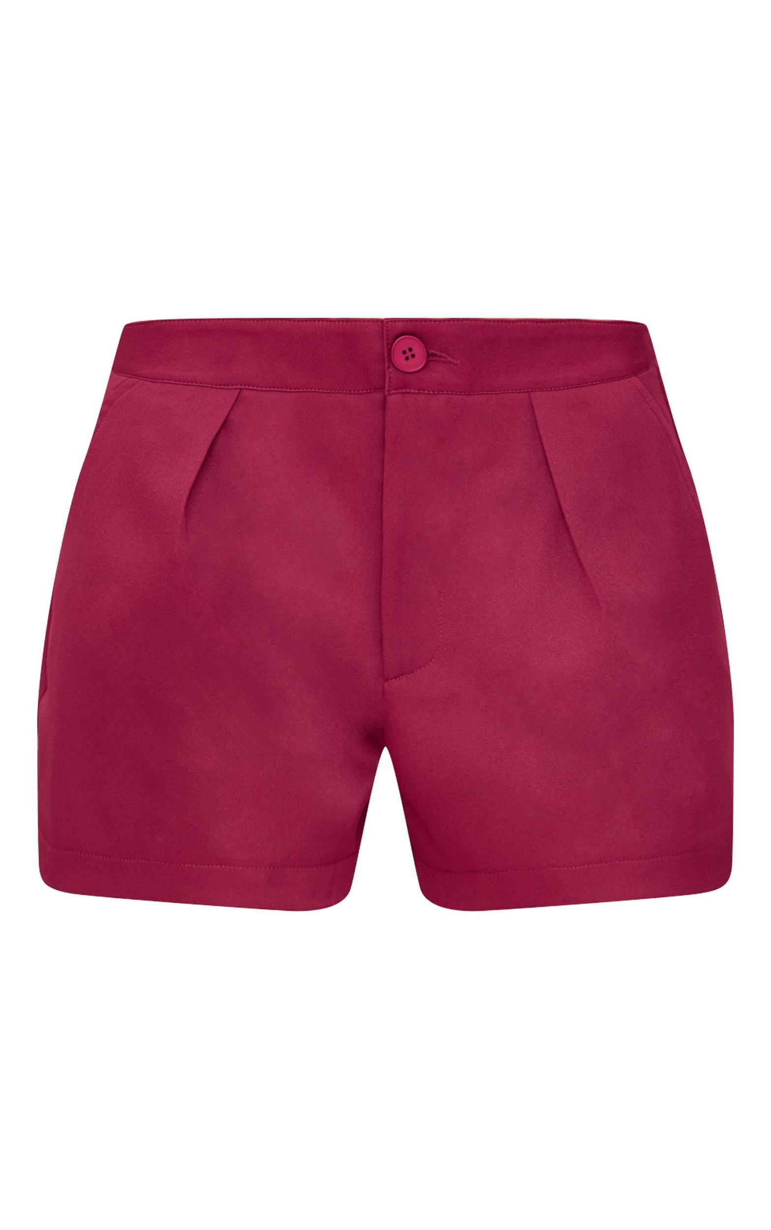 Burgundy Premium Tailored Woven Shorts Product Image