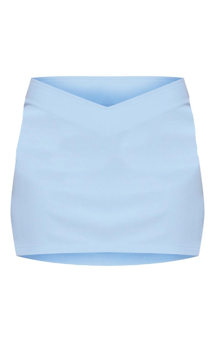 Pale Blue Woven V Front Waist Micro Mini Skirt Product Image