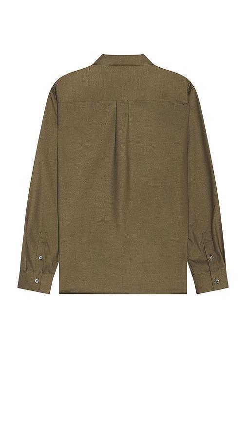 FRAME Brushed Flannel Shirt in Olive Product Image