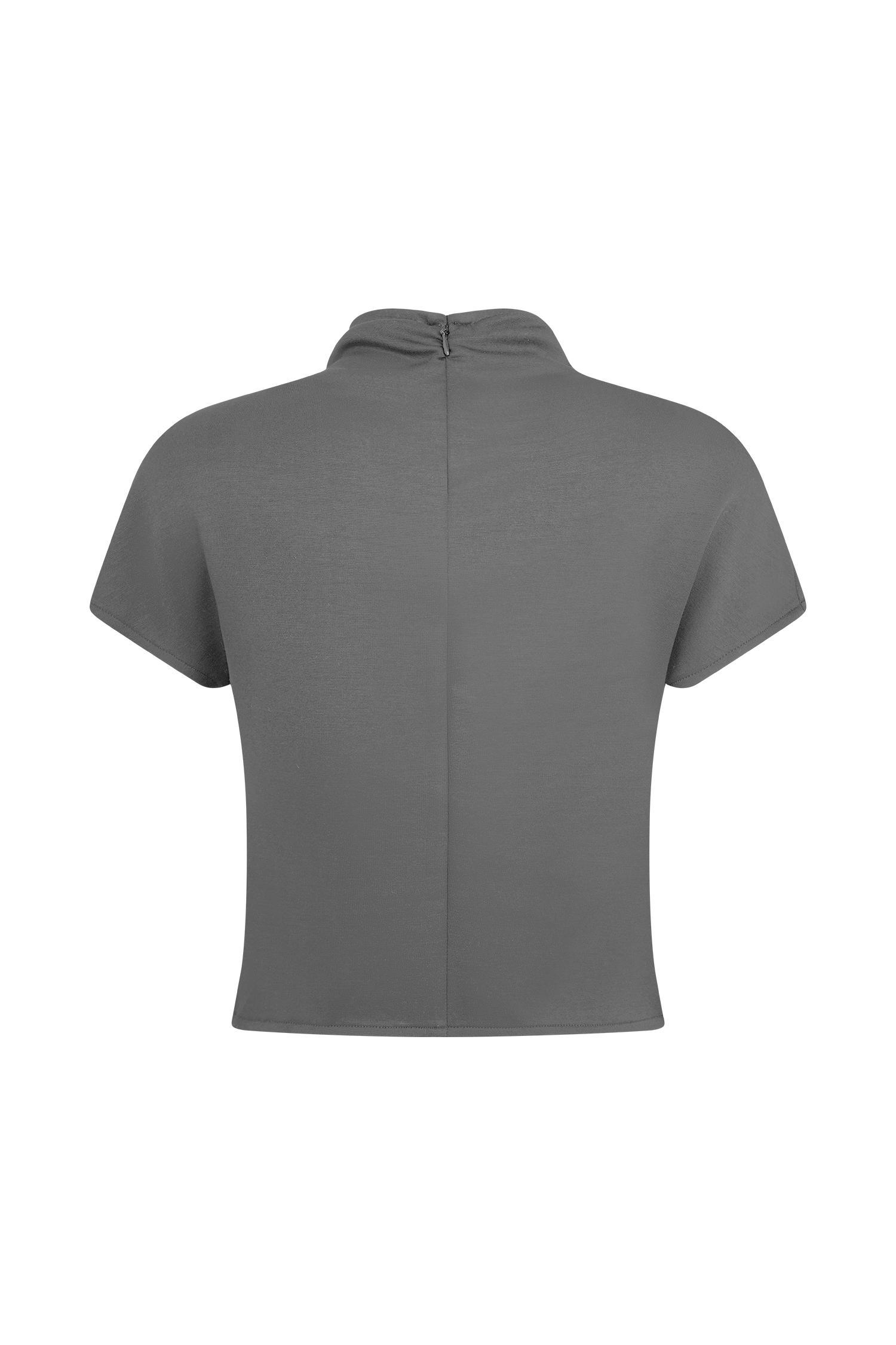 Eris High Neck Scuba Jersey Top - Black Product Image