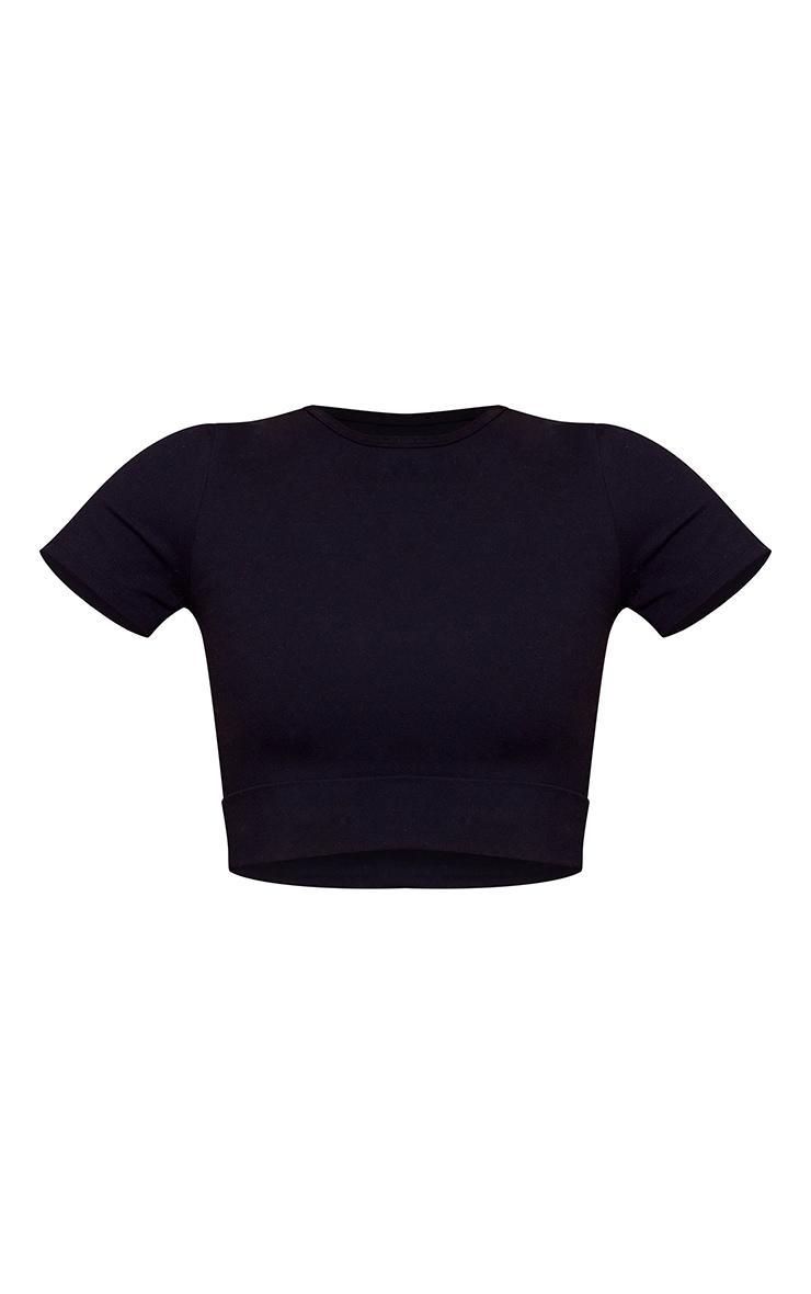 PLT Sport Black Sculpt Fold Over Gym Top Product Image