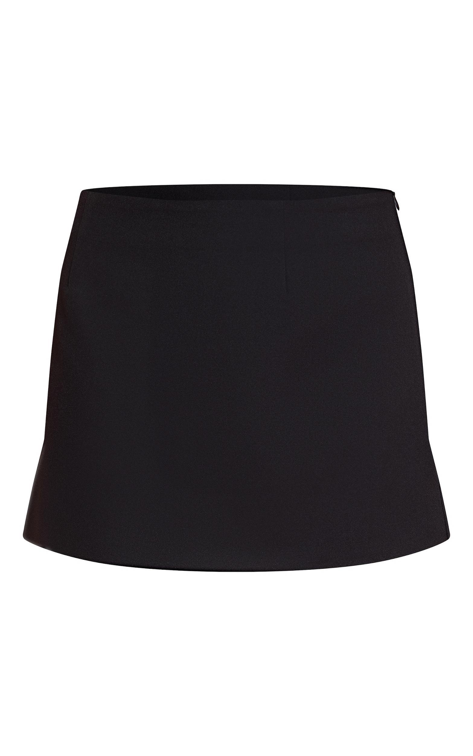 Petite Black Woven A Line Mini Skirt Product Image