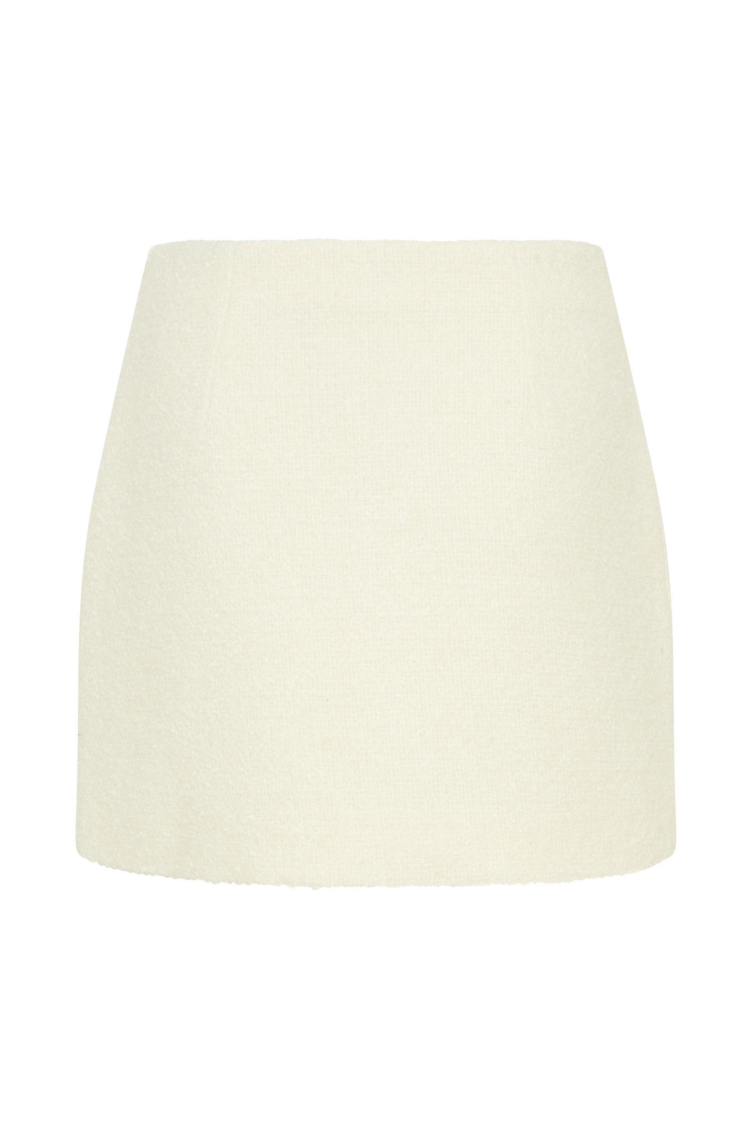 Mirelle Textured Boucle Mini Skirt - Ivory Product Image