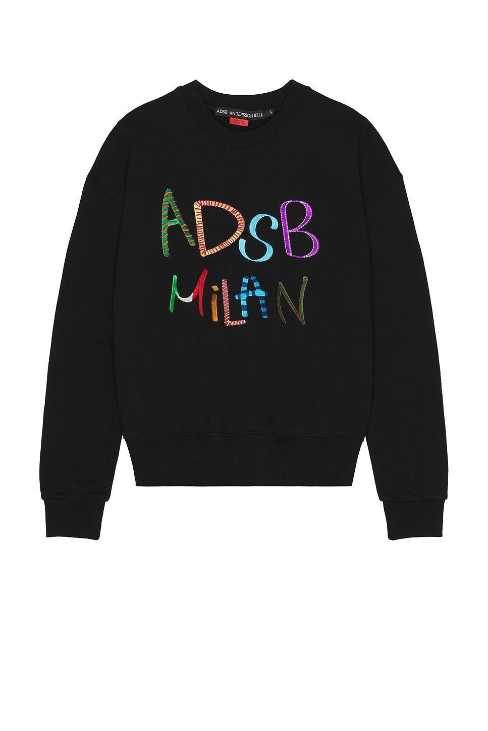 Andersson Bell Essential Unisex Adsb Milan Embroidery Sweatshirts in Black Product Image