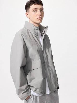 Windproof Stand Collar Blouson Gray Medium UNIQLO US Product Image