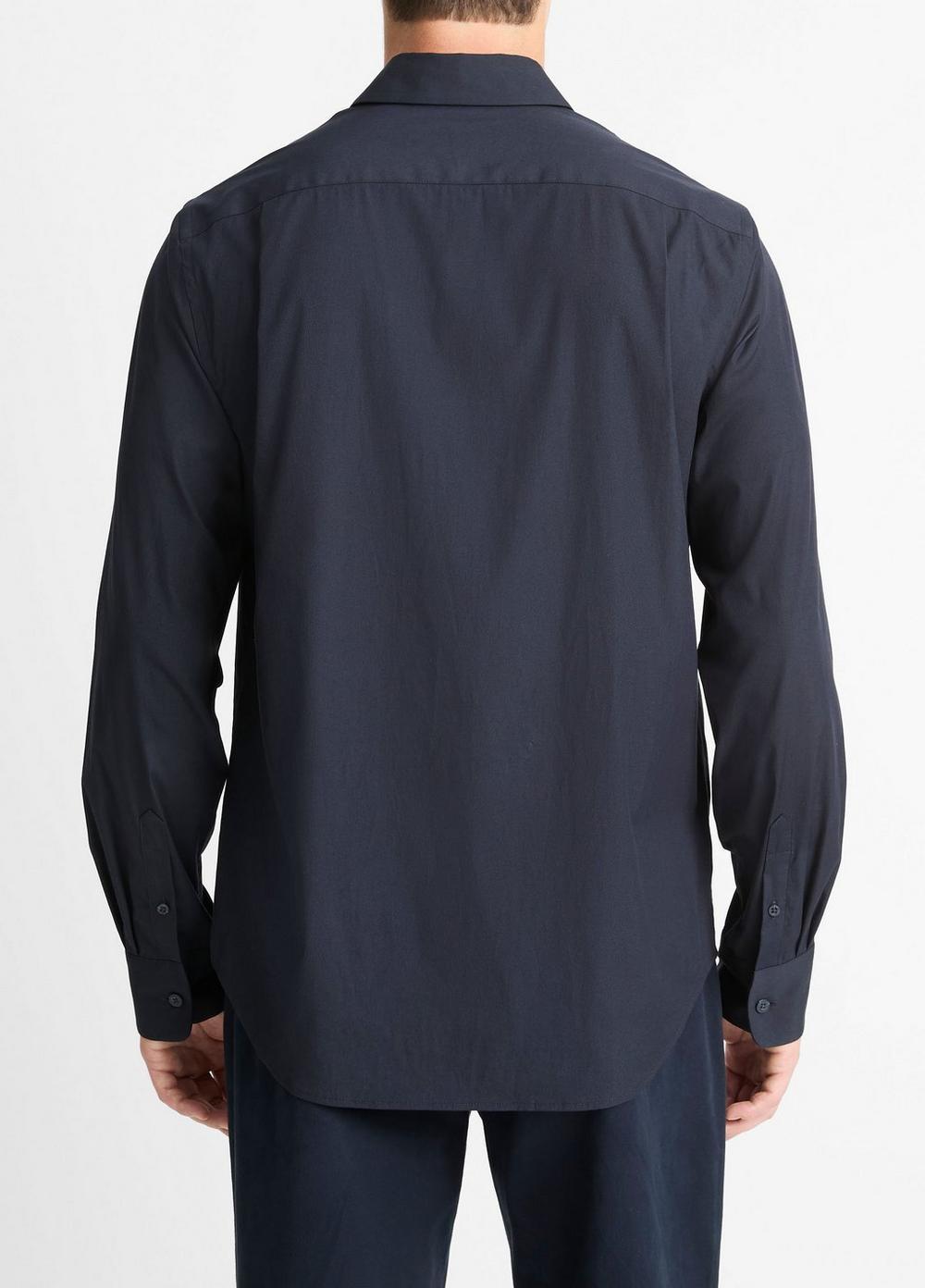 Mens Stretch-cotton Poplin Shirt, Black, Size XXL Vince Product Image