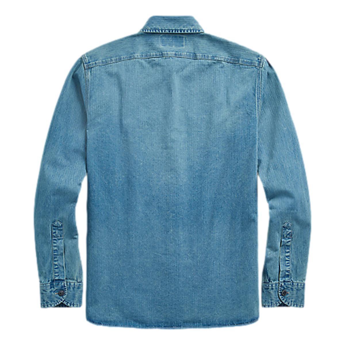 Indigo Herringbone Twill Workshirt Faded Indigo Product Image
