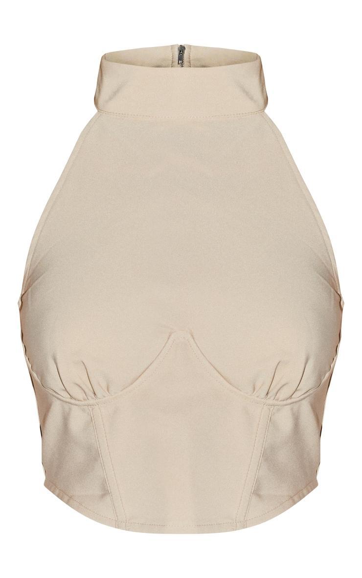 Stone Woven Under Wire Boned High Neck Sleeveless Corset Product Image
