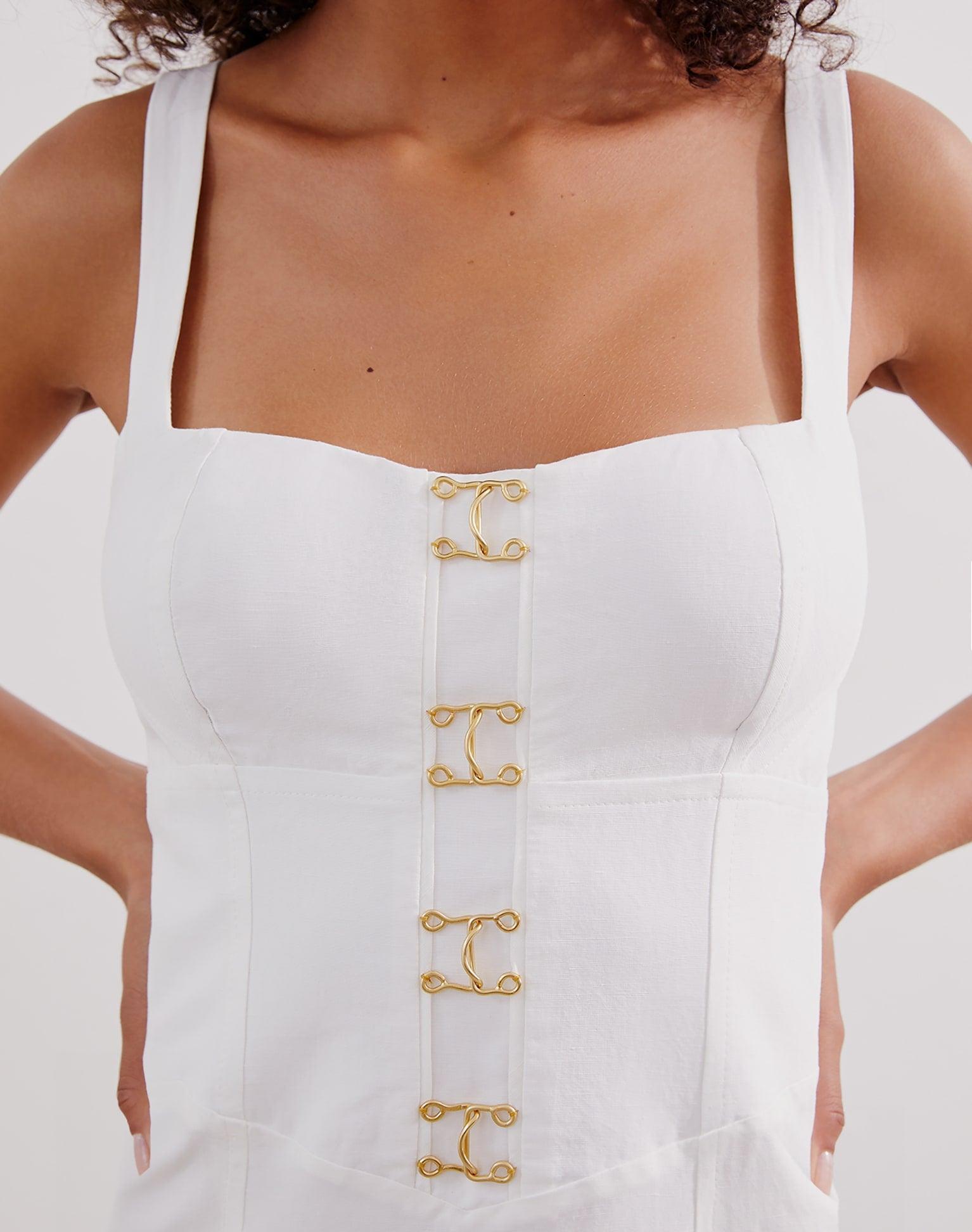 Riza Short Dress - Off White Product Image