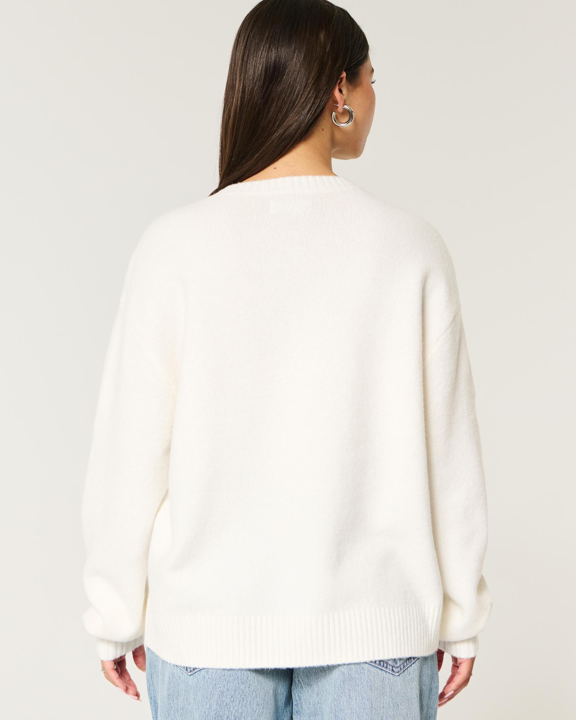 Hollister Comfy Cloud American Flag Graphic Crew Sweater Product Image