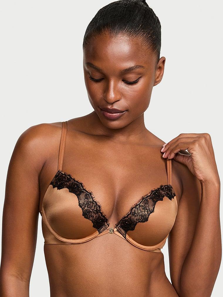 Smooth Lace-Trim Push-Up Bra Product Image