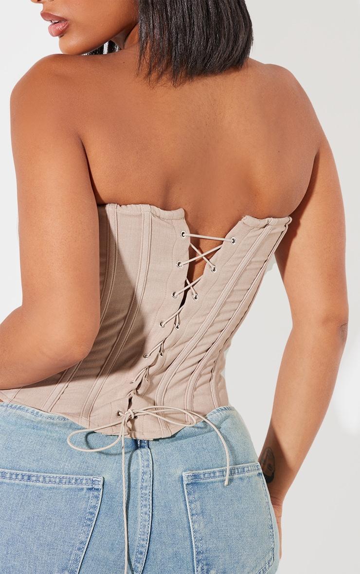 Shape Stone Lace Up Back Woven Corset Product Image