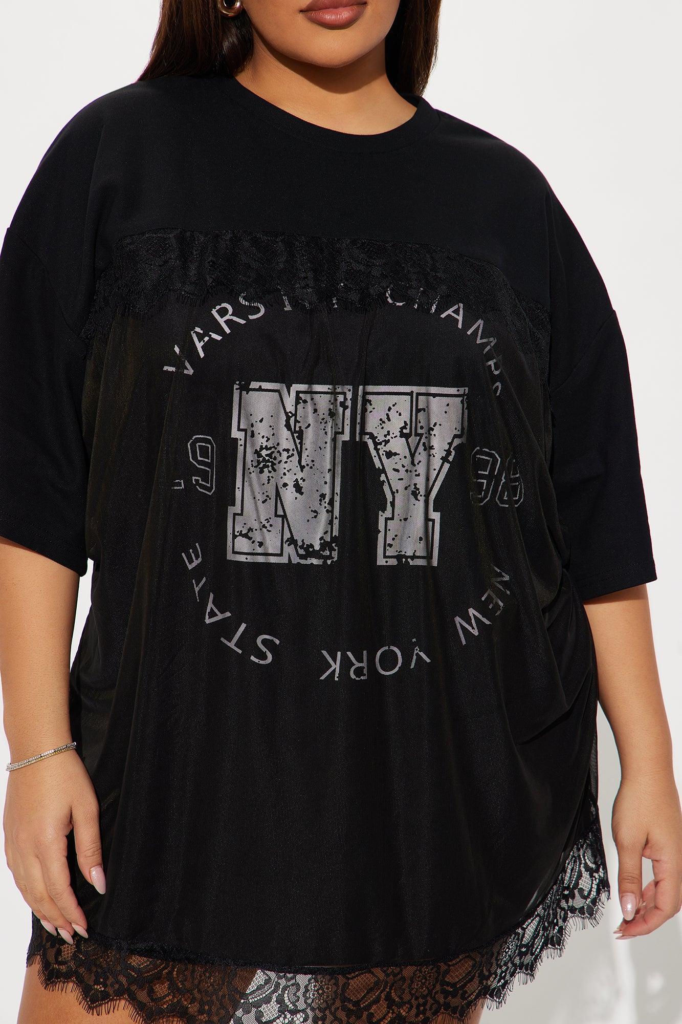 Keep Up Mesh T Shirt Mini Dress - Black Product Image