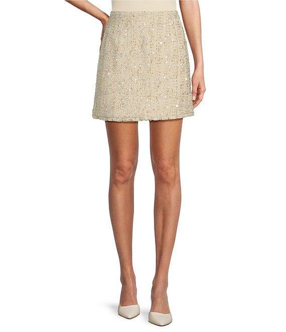 Antonio Melani Paris Metallic Tweed A-Line Coordinating Mini Skirt Product Image
