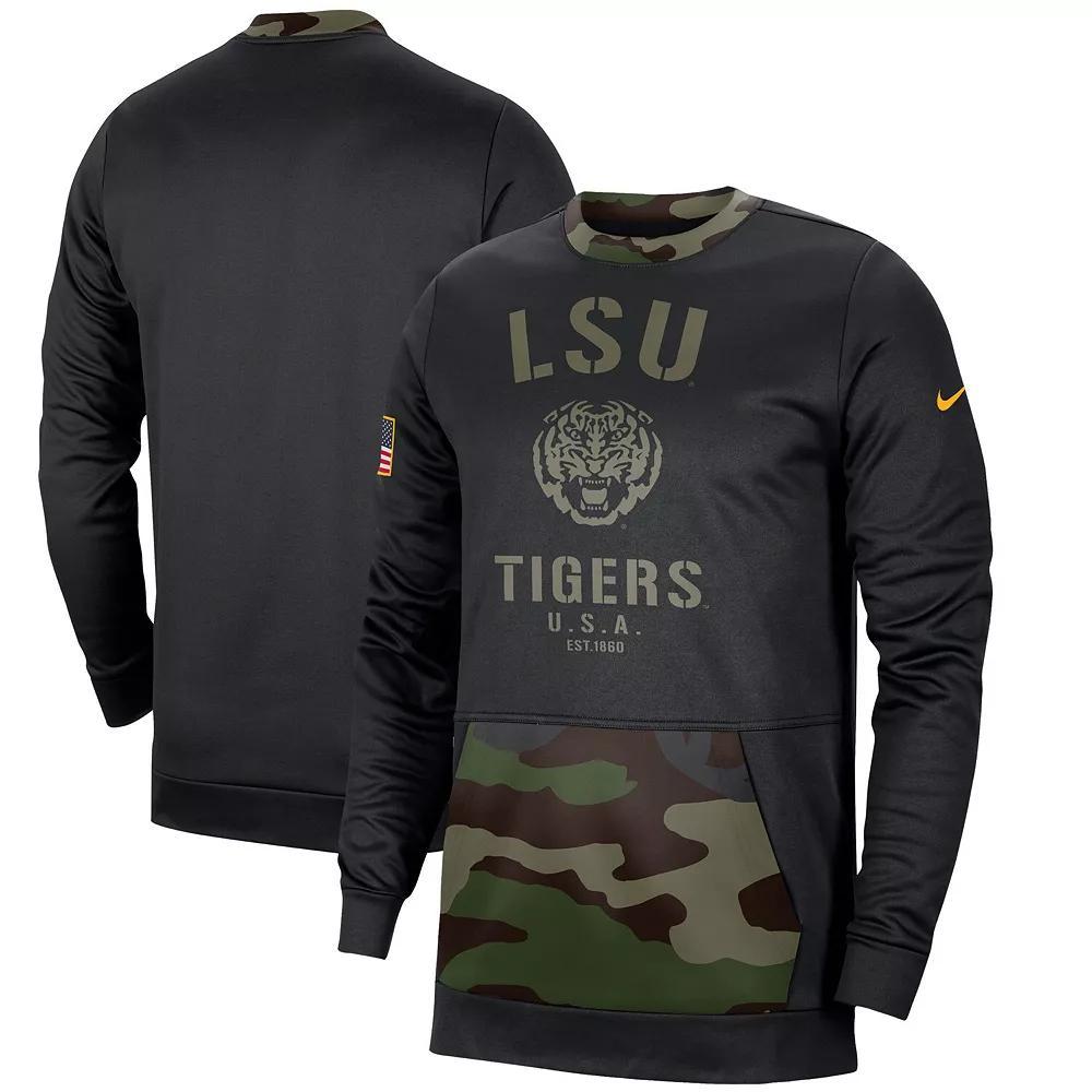Men's Nike Black/Camo Georgia Bulldogs Military Appreciation Performance Pullover Sweatshirt, Size: Medium Product Image