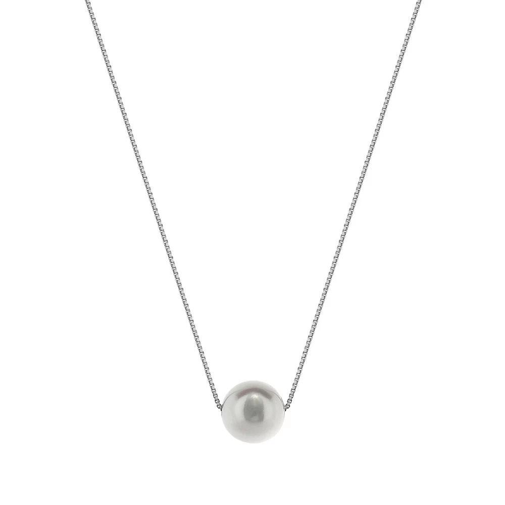 Gemstone Brilliance Sterling Silver Freshwater Cultured Pearl Necklace, Womens Silver Tone Product Image