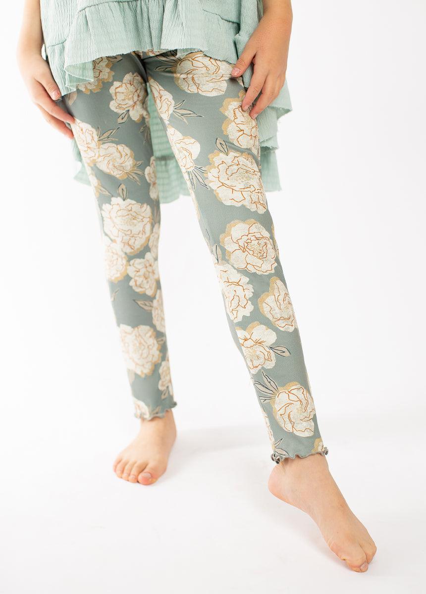 Victoria Legging in Neutral Green Floral Girls Product Image