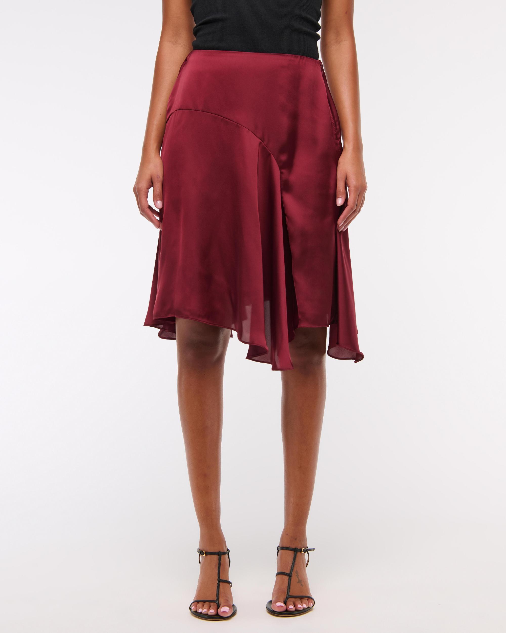 Satin Midi Skirt Product Image