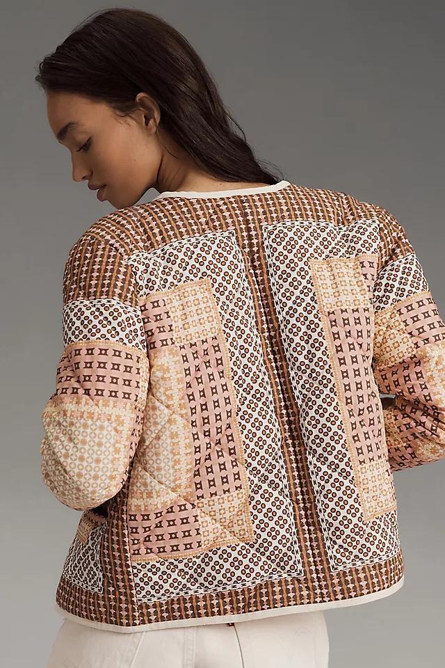 By Anthropologie Collarless Quilted Jacket Product Image