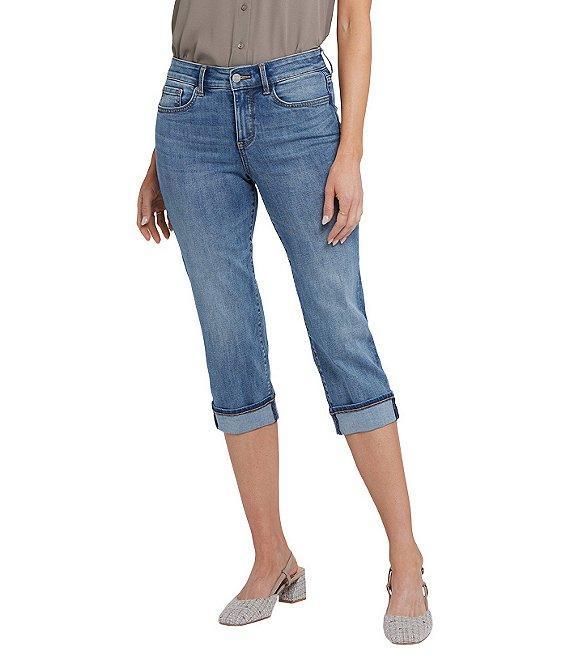 NYDJ Petite Size Marilyn Cuffed Cool Embrace® Lift Tuck® Capri Denim Jeans Product Image