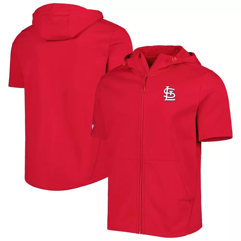 Men's Levelwear Red St. Louis Cardinals Recruit Full-Zip Short Sleeve Hoodie, Size: Medium Product Image