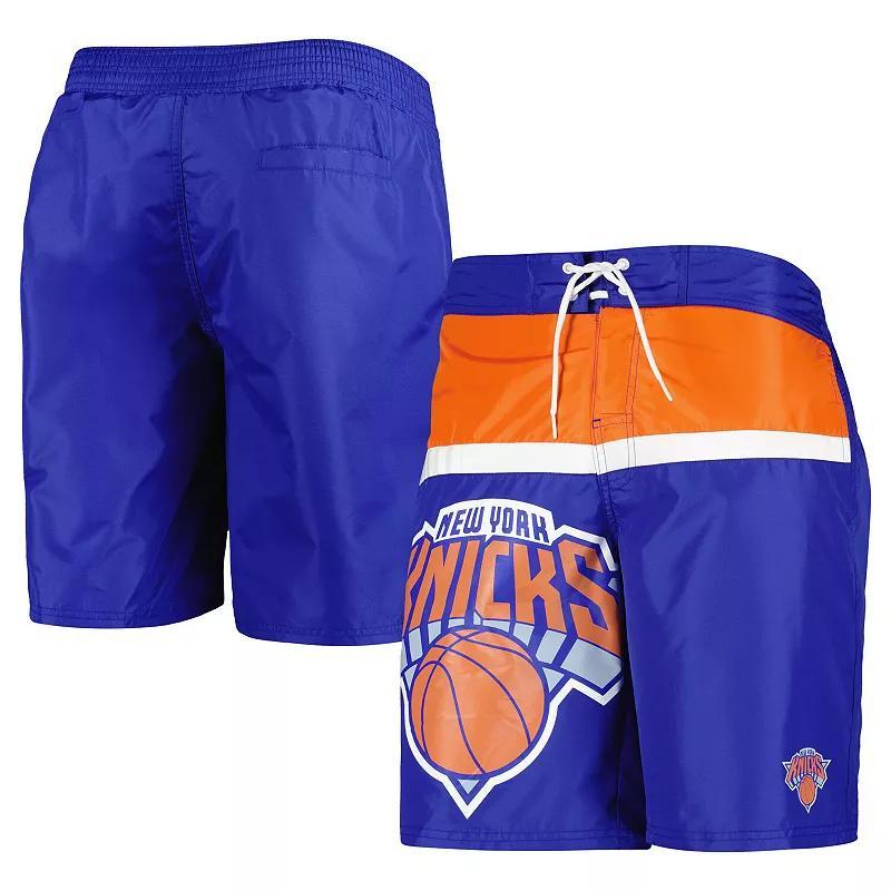Men's G-III Sports by Carl Banks Blue New York Knicks Sea Wind Swim Trunks, Size: Large Product Image