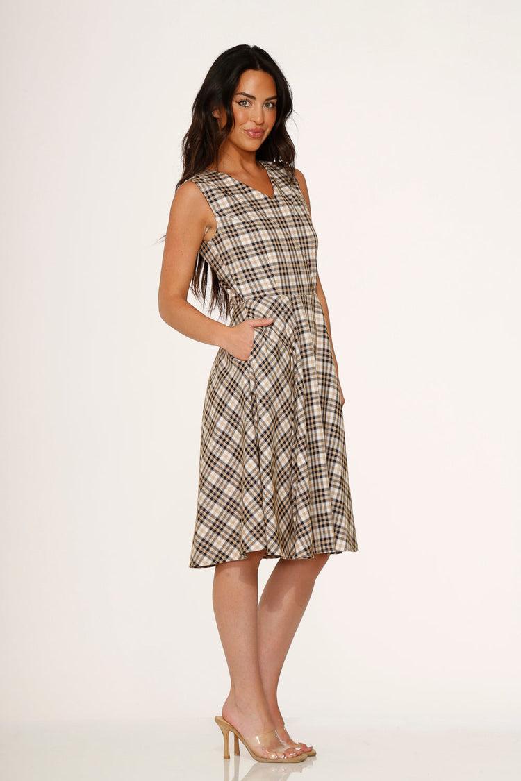 Yellow Plaid Swing Dress Product Image