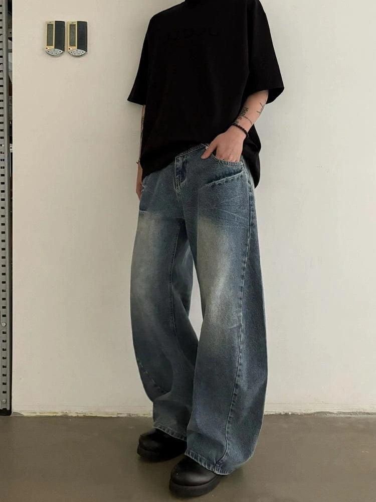 RT No. 18849 WASHED BLUE SCIMITAR DENIM JEANS Product Image