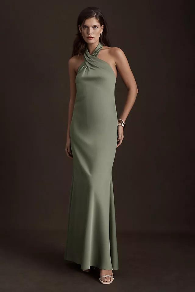 BHLDN Ruby Twist Halter Satin Gown Product Image