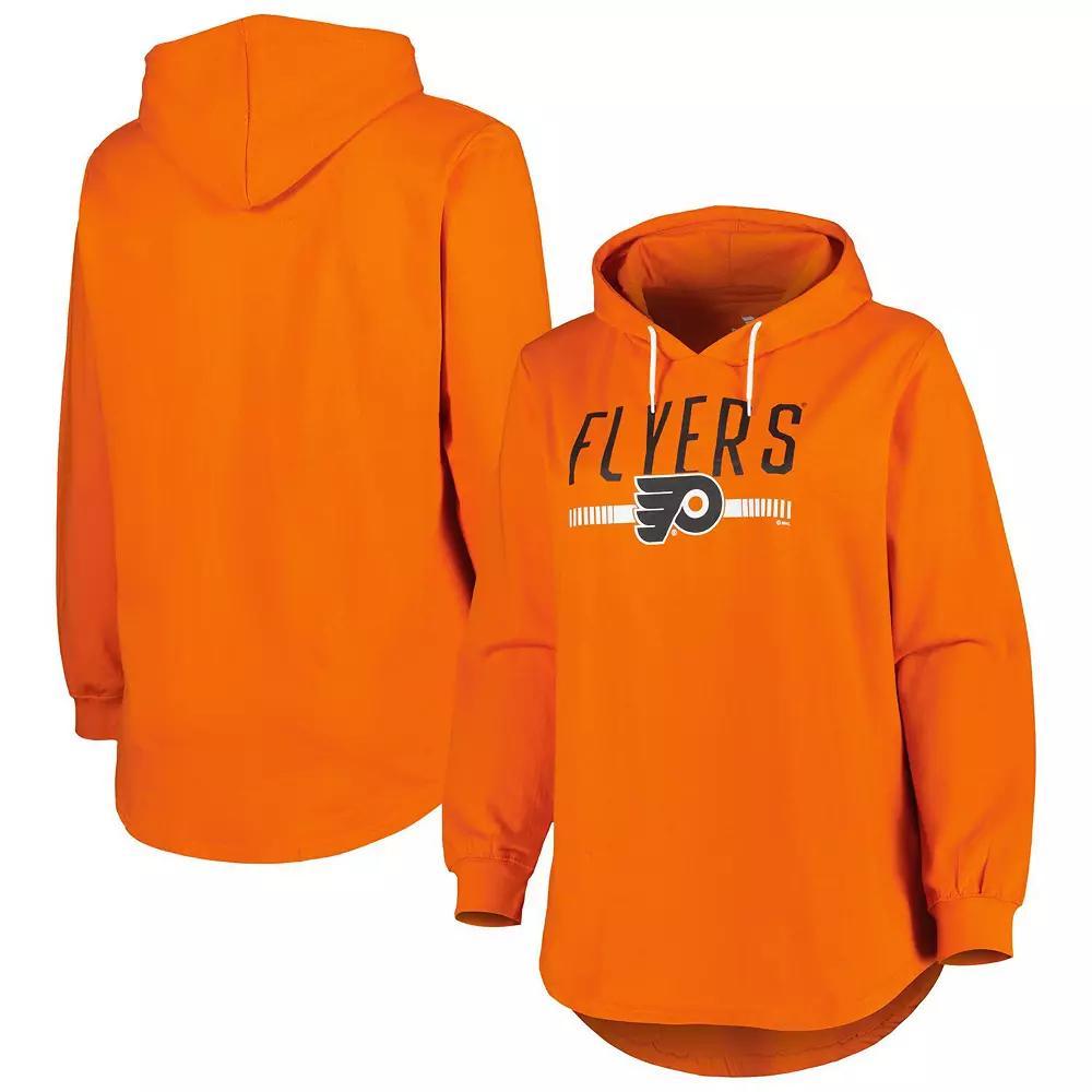 Women's Heather Orange Philadelphia Flyers Plus Size Fleece Pullover Hoodie, Size: 3XL, Fly Orange Product Image