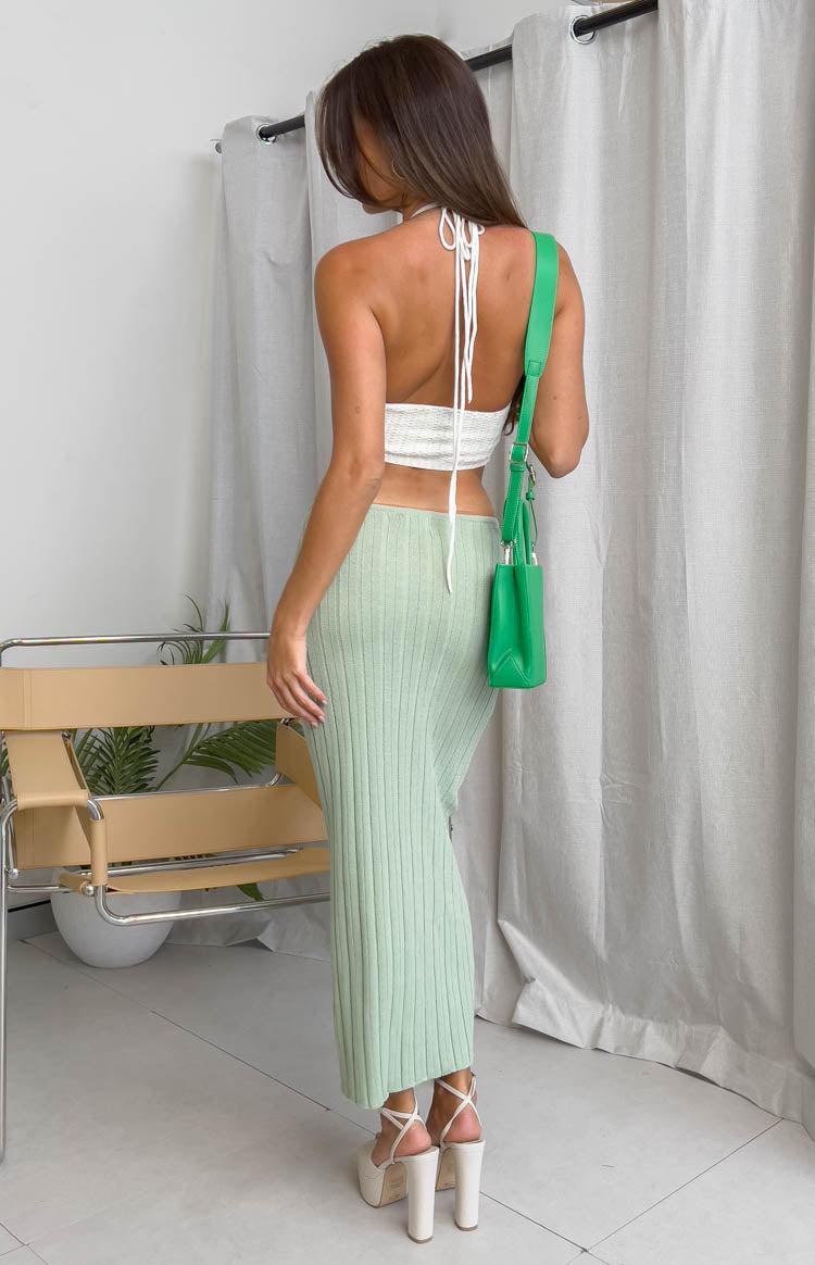 SNDYS Baha Sage Ribbed Midi Skirt Product Image