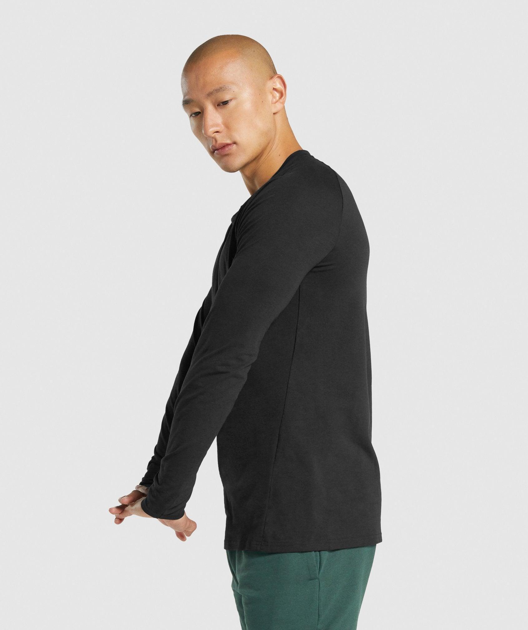 Gymshark Critical 2.0 Long Sleeve T-Shirt - Black Male Product Image