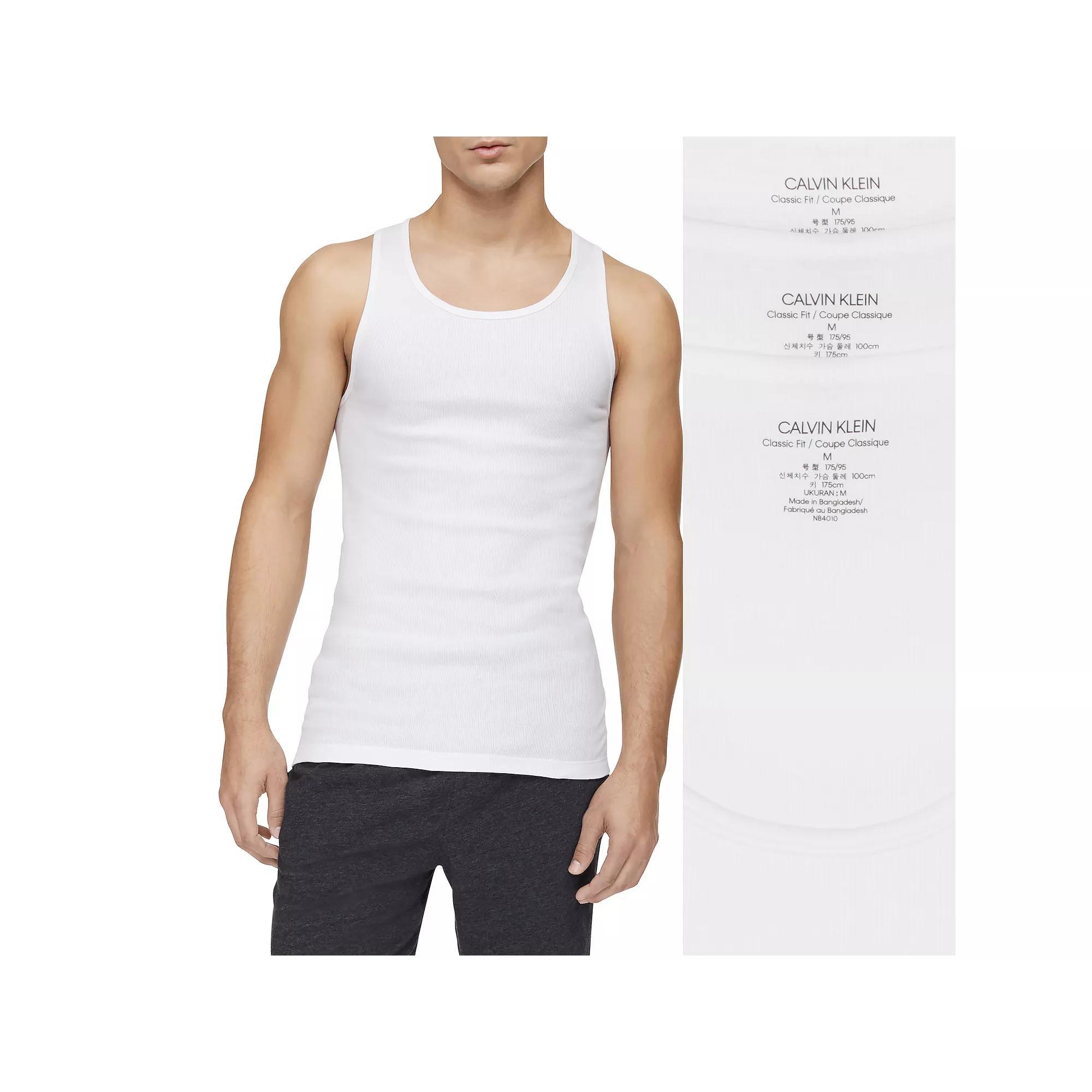 Men's Calvin Klein 3-pack Tank Top, Size: Large, White Product Image