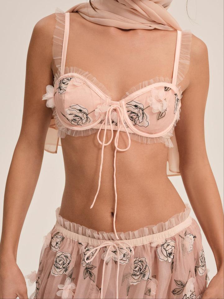 Blushing Rose Midi Skirt — Pink Product Image