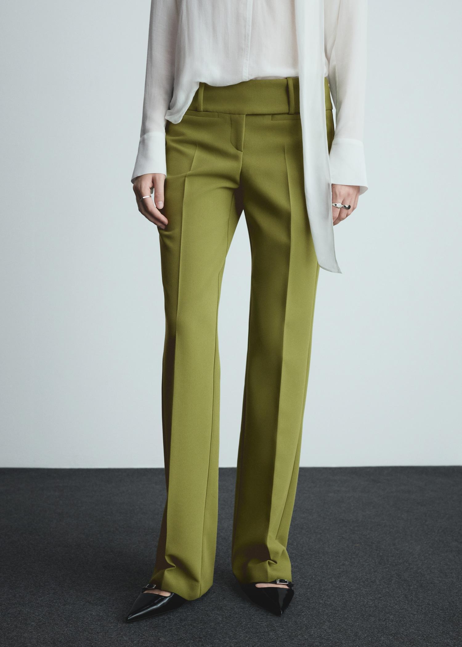 Low-rise flared pants - Women | MANGO USA Product Image