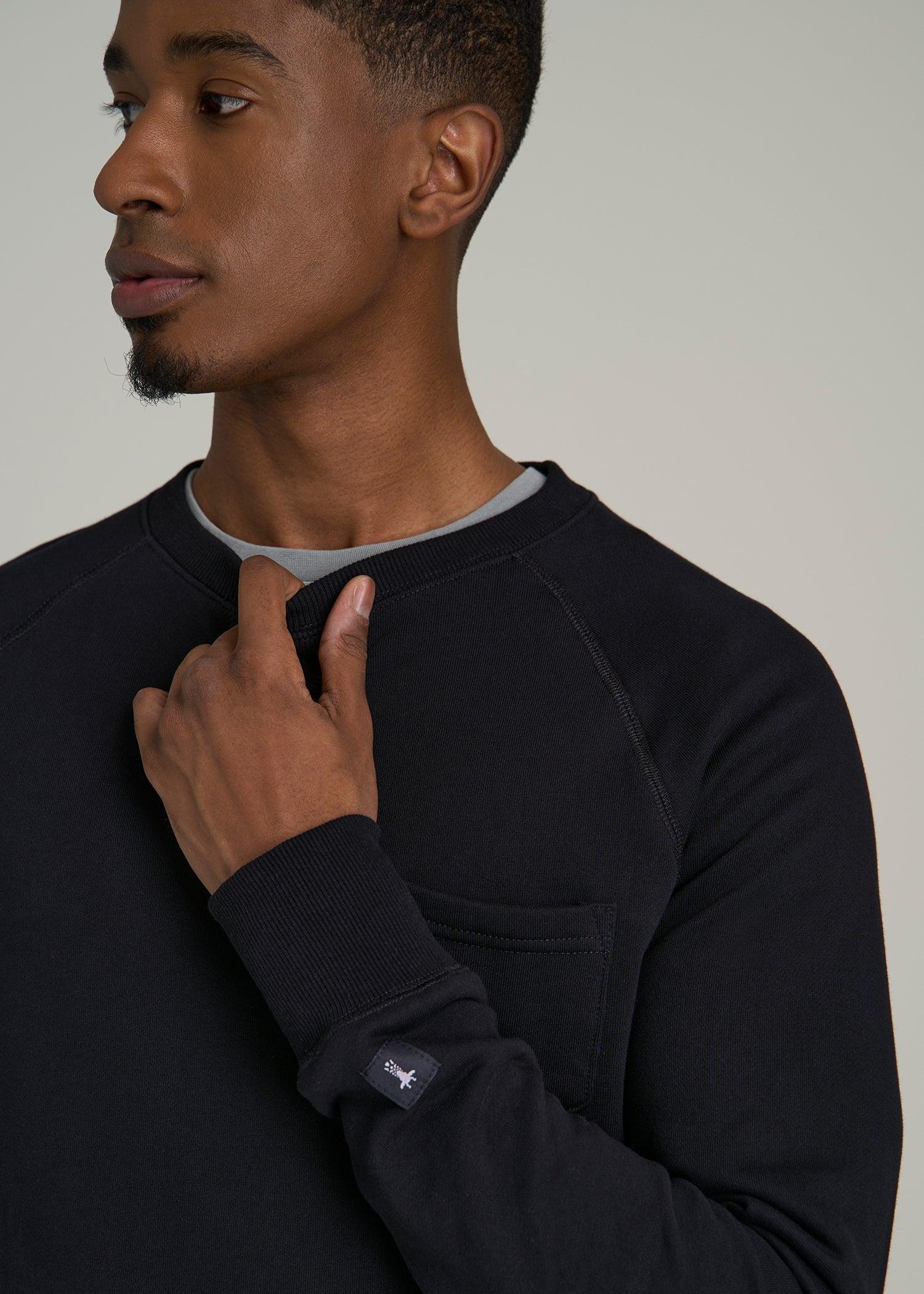 Wearever 2.0 French Terry Crewneck Sweatshirt for Tall Men in Black Product Image